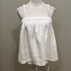 Grade & Gather White Linen Tank Top